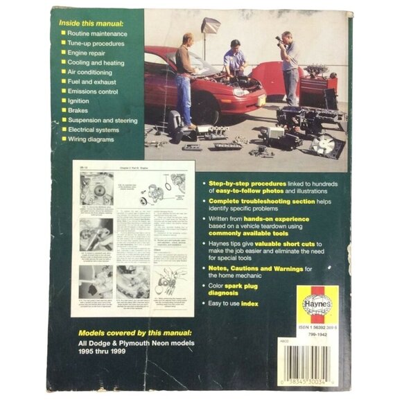 Haynes Repair Manual For Dodge & Plymouth Neon 1995-1999 - Picture 2 of 5